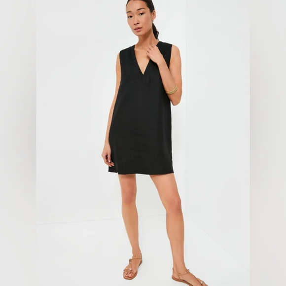 NWT Tuckernuck Black Linen Melanie Mini Dress Small - Picture 6 of 7